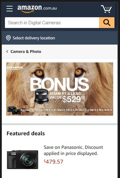 Amazon Australia - best online camera shop