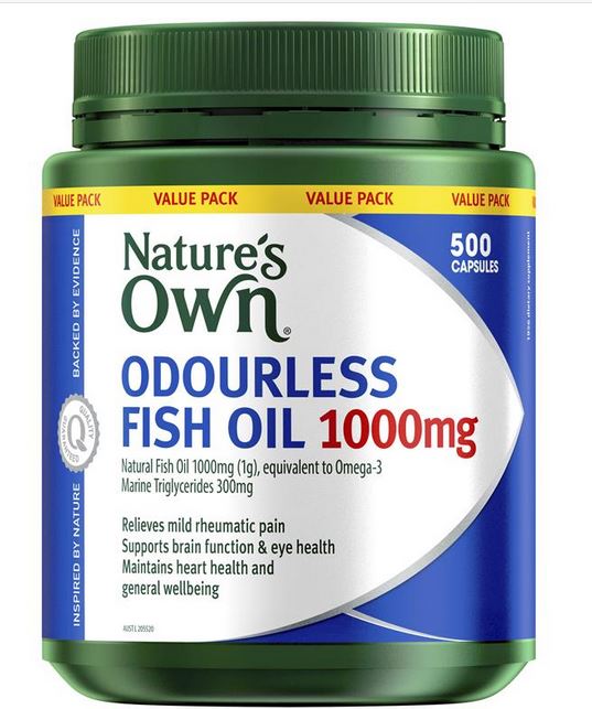 Nature's own odourless fish oil 1000mg capsule pack