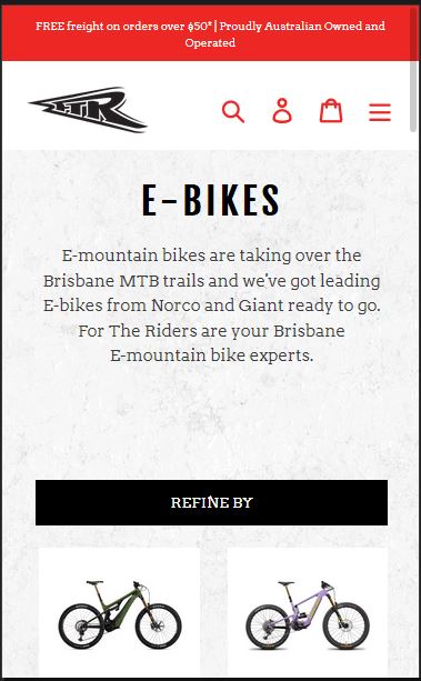 Fortherider - best online mtb store in Australia with e mtb in stock